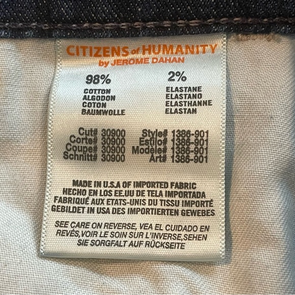 Citizens Of Humanity Dani Cropped Straight Leg Jeans Size 26 - Picture 11 of 13